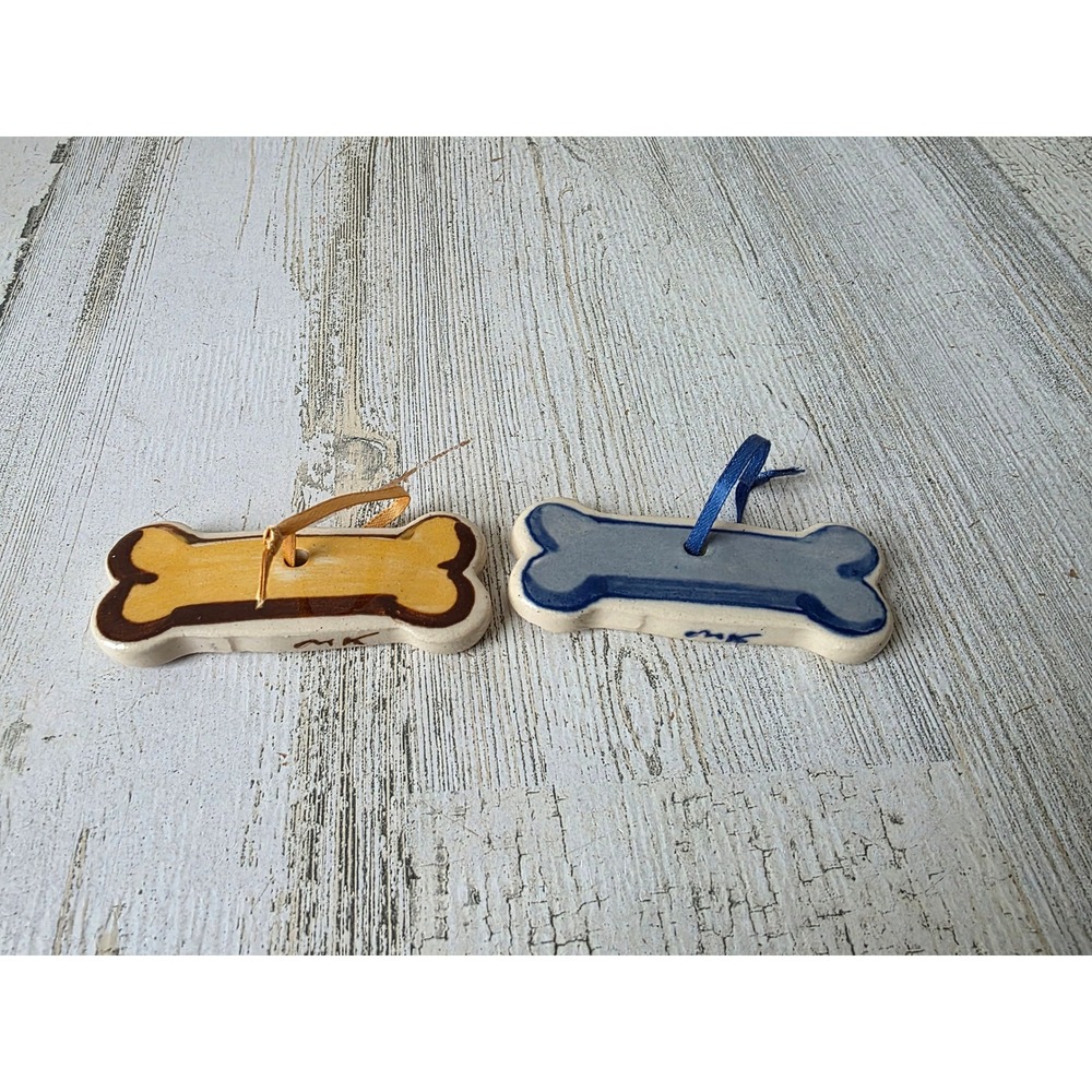 Vintage kovack ceramic dog bone ornament treat Xmas